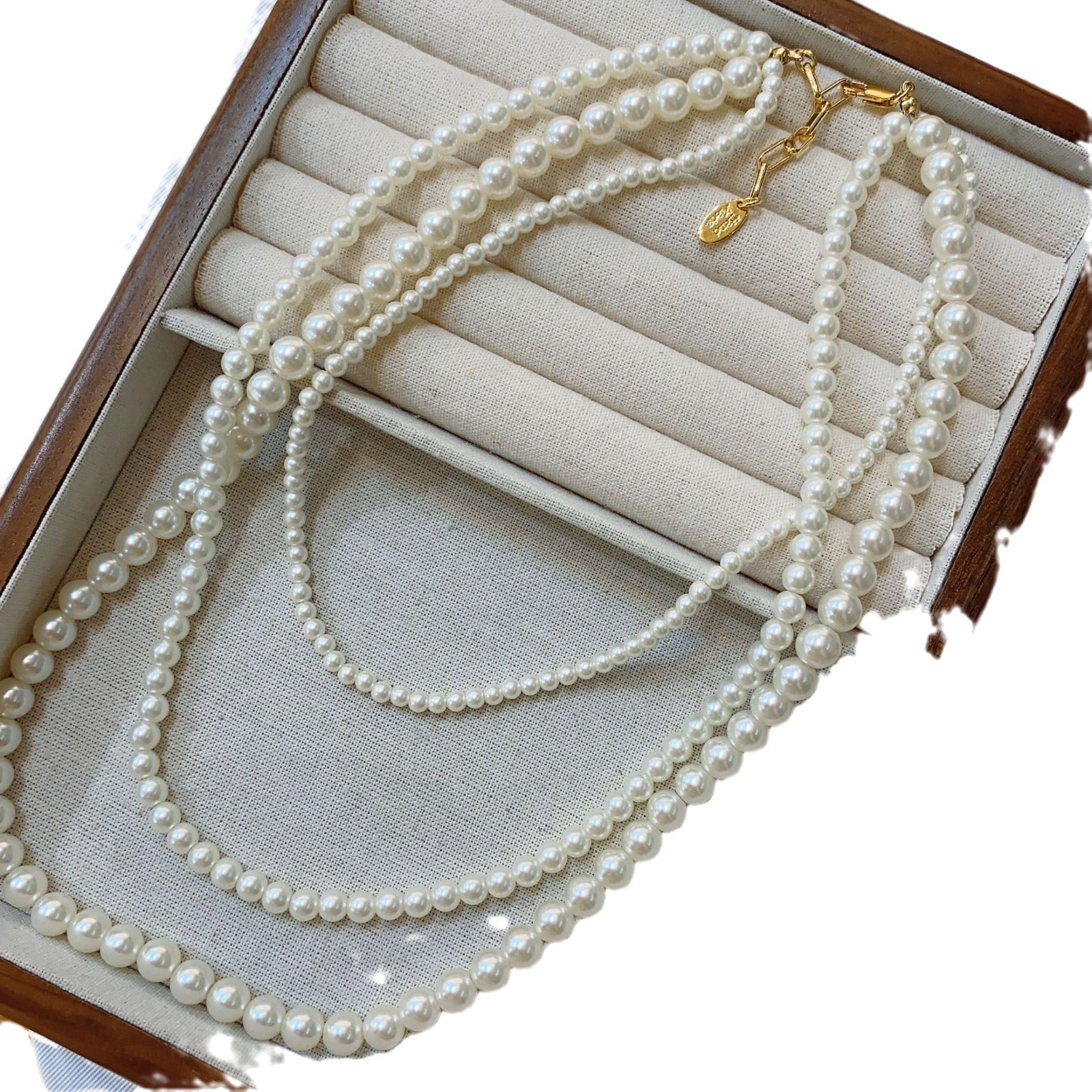 Stacked pearl necklace light luxury niche decoration long chain neck chain collarbone chain women's high-end neck accessories pendant