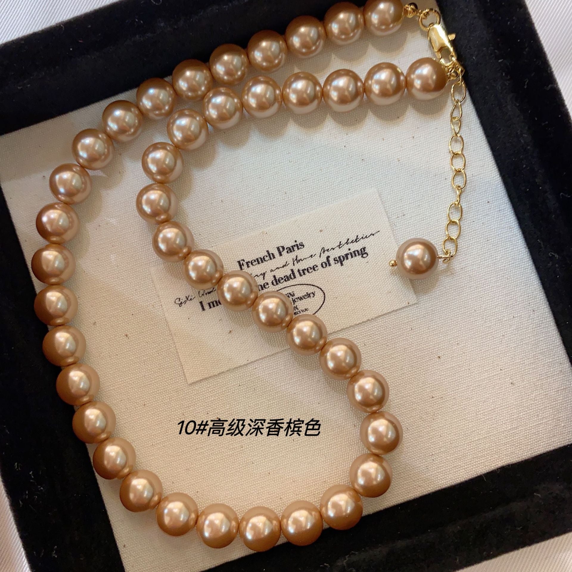 Fashion versatile fever Shijia super bright pearl necklace French ins retro mini neck chain women's summer light luxury niche