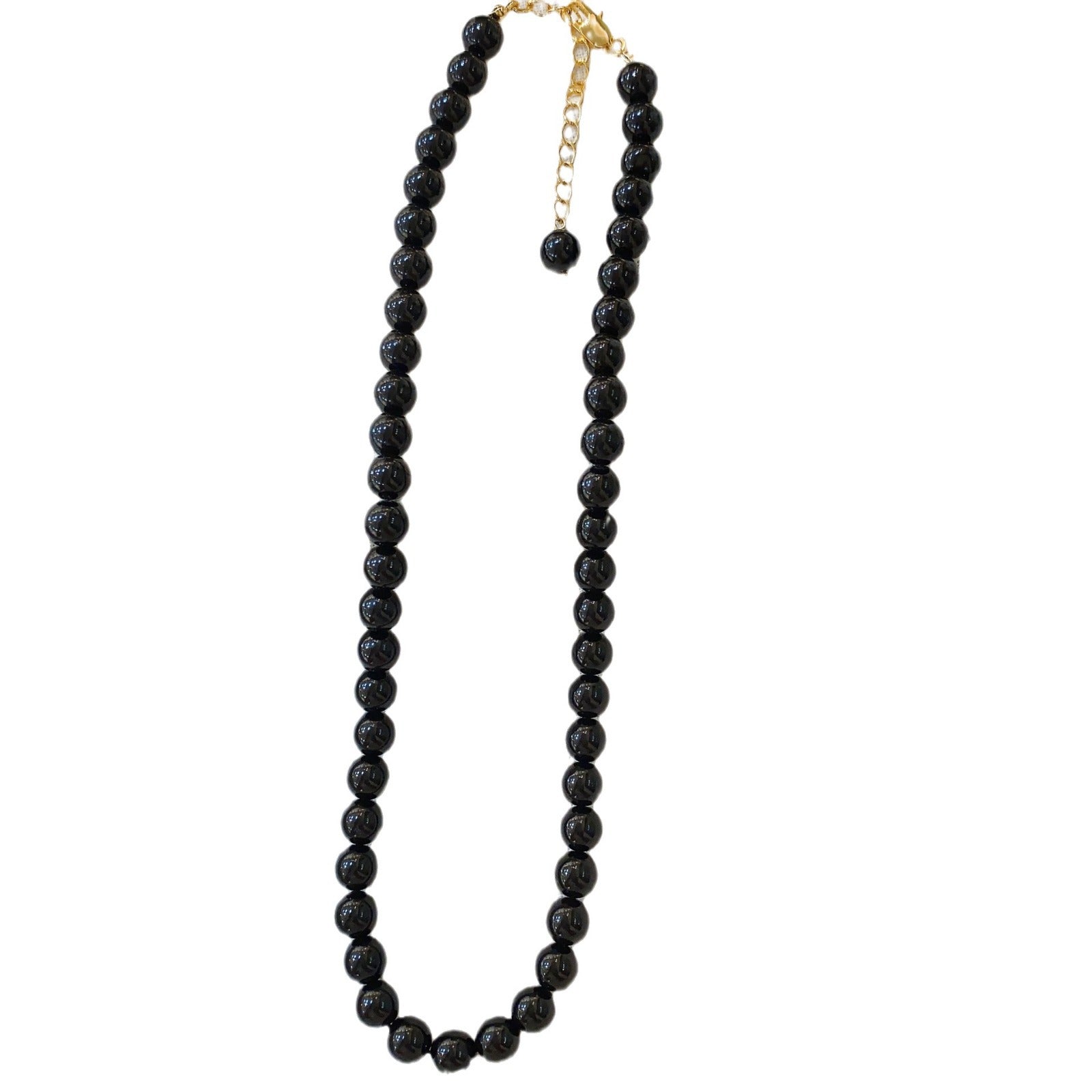 Korean blogger fever with the same black pearl necklace niche light luxury high sense cold wind neck chain