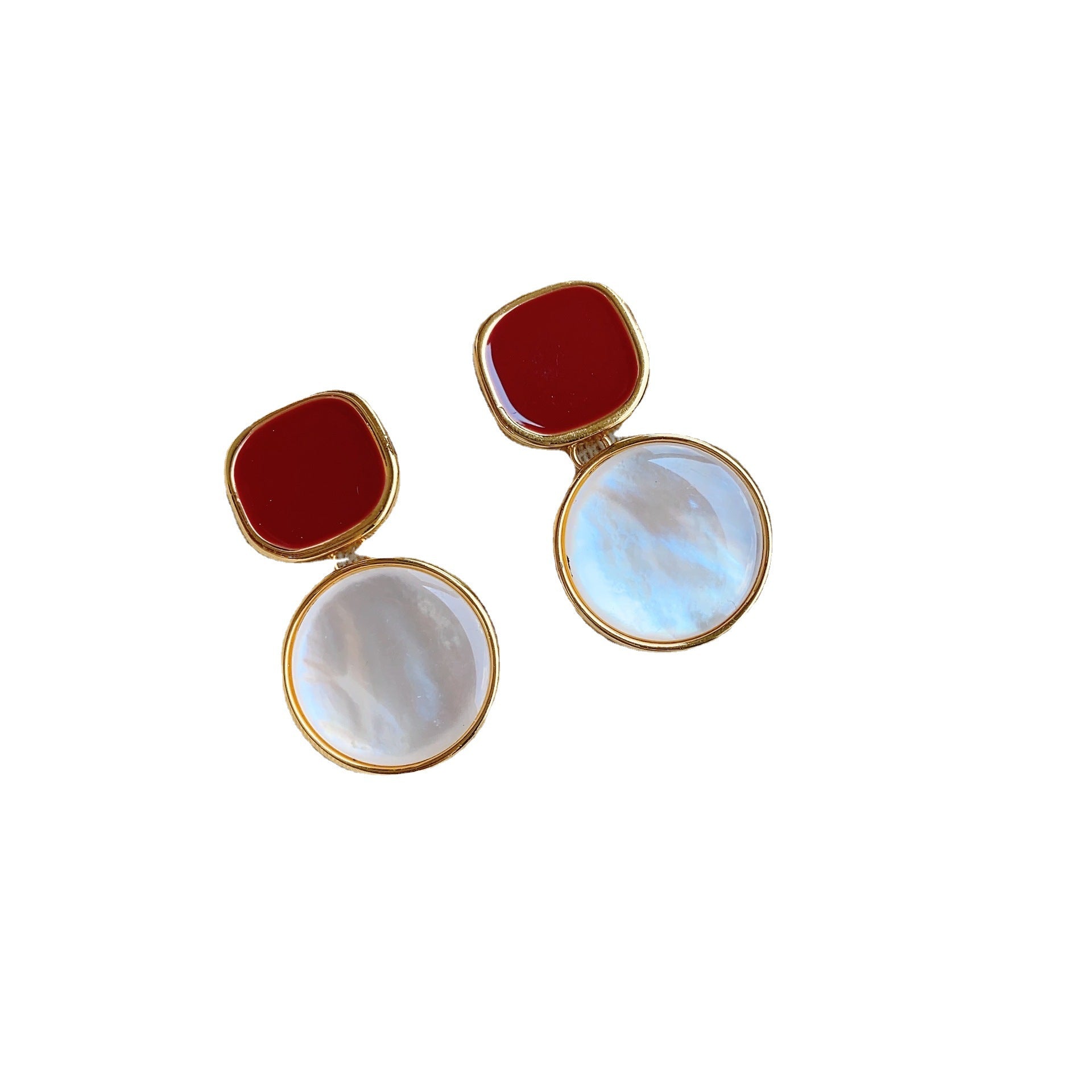 Paris light luxury high-end sense red temperament stud earrings women's niche 2024 niche French retro earrings earrings