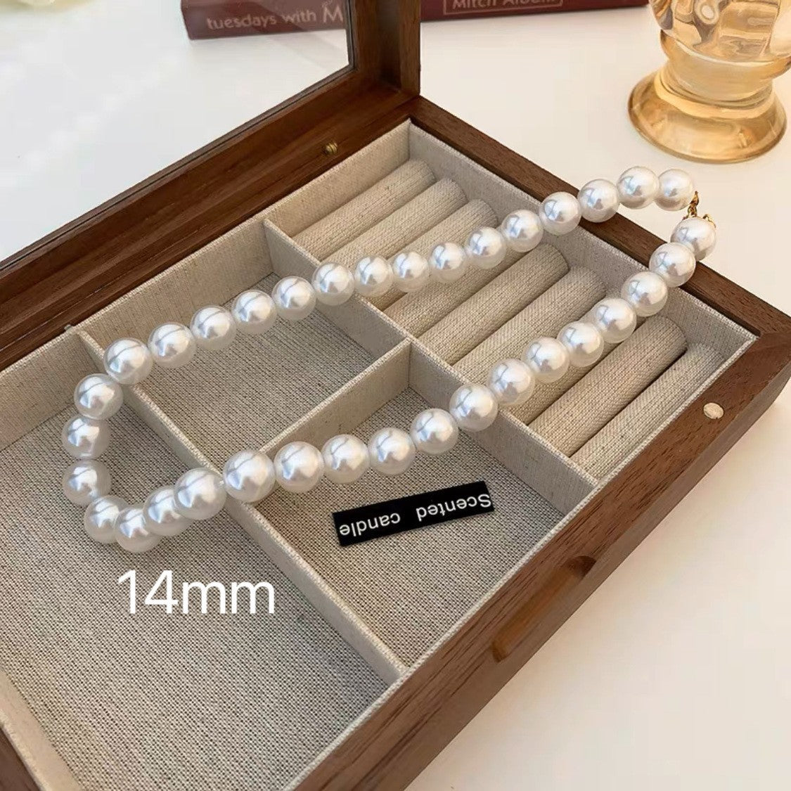 Fashion versatile fever Shijia super bright pearl necklace French ins retro mini neck chain women's summer light luxury niche