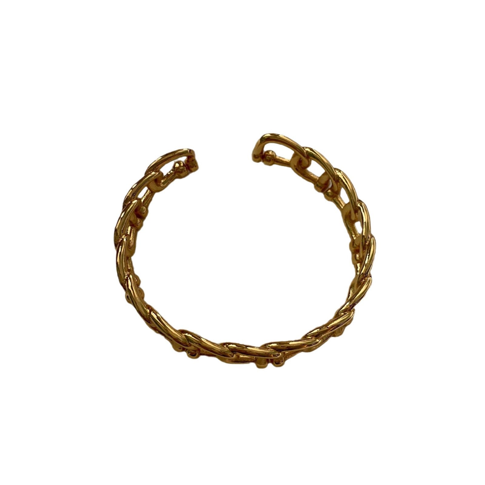 Environmentally friendly copper electroplating niche design high-end jewelry chain bracelet light luxury simple opening adjustable versatile bracelet women