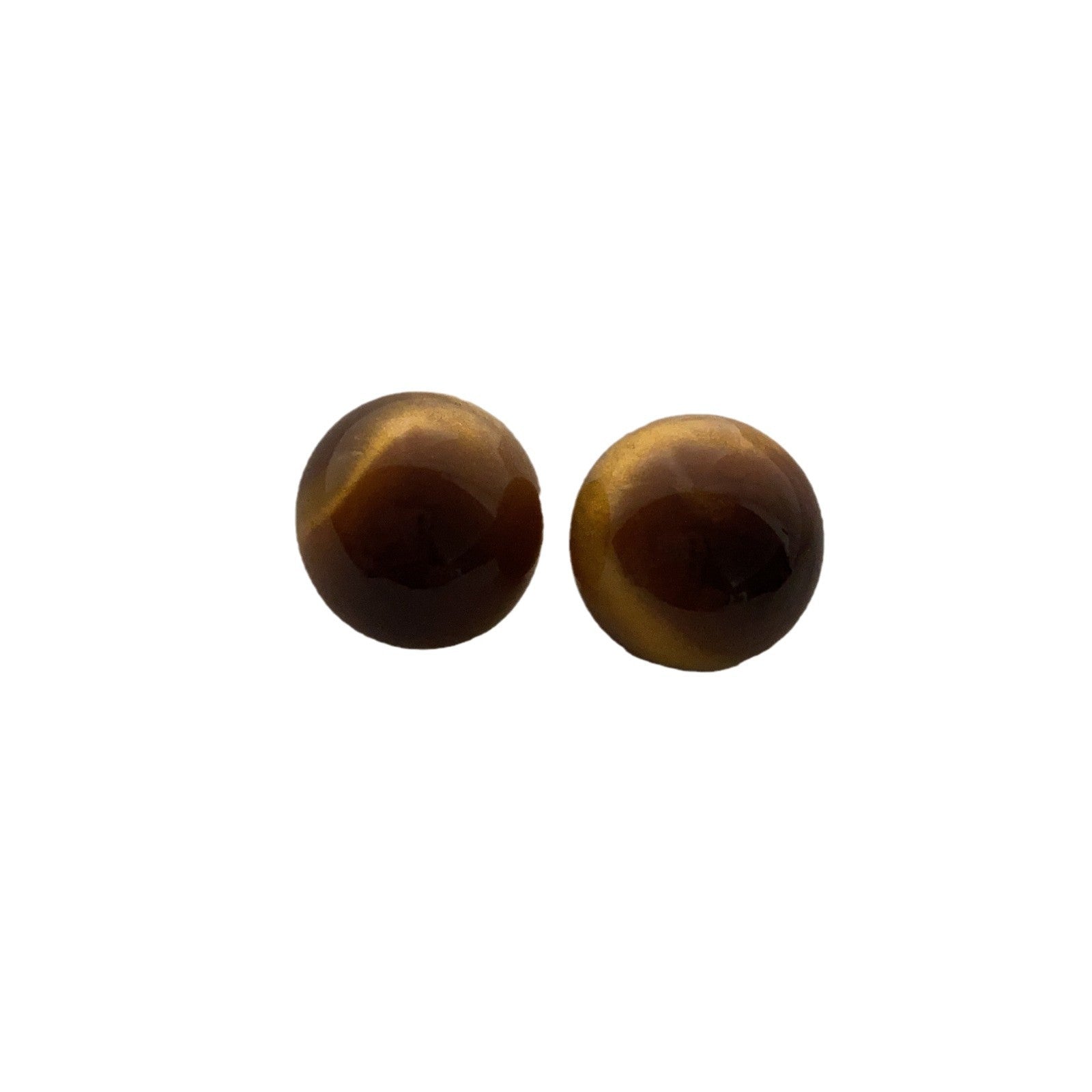 New natural resin color sphere stud earrings niche medieval temperament advanced simple electroplated real gold versatile earrings