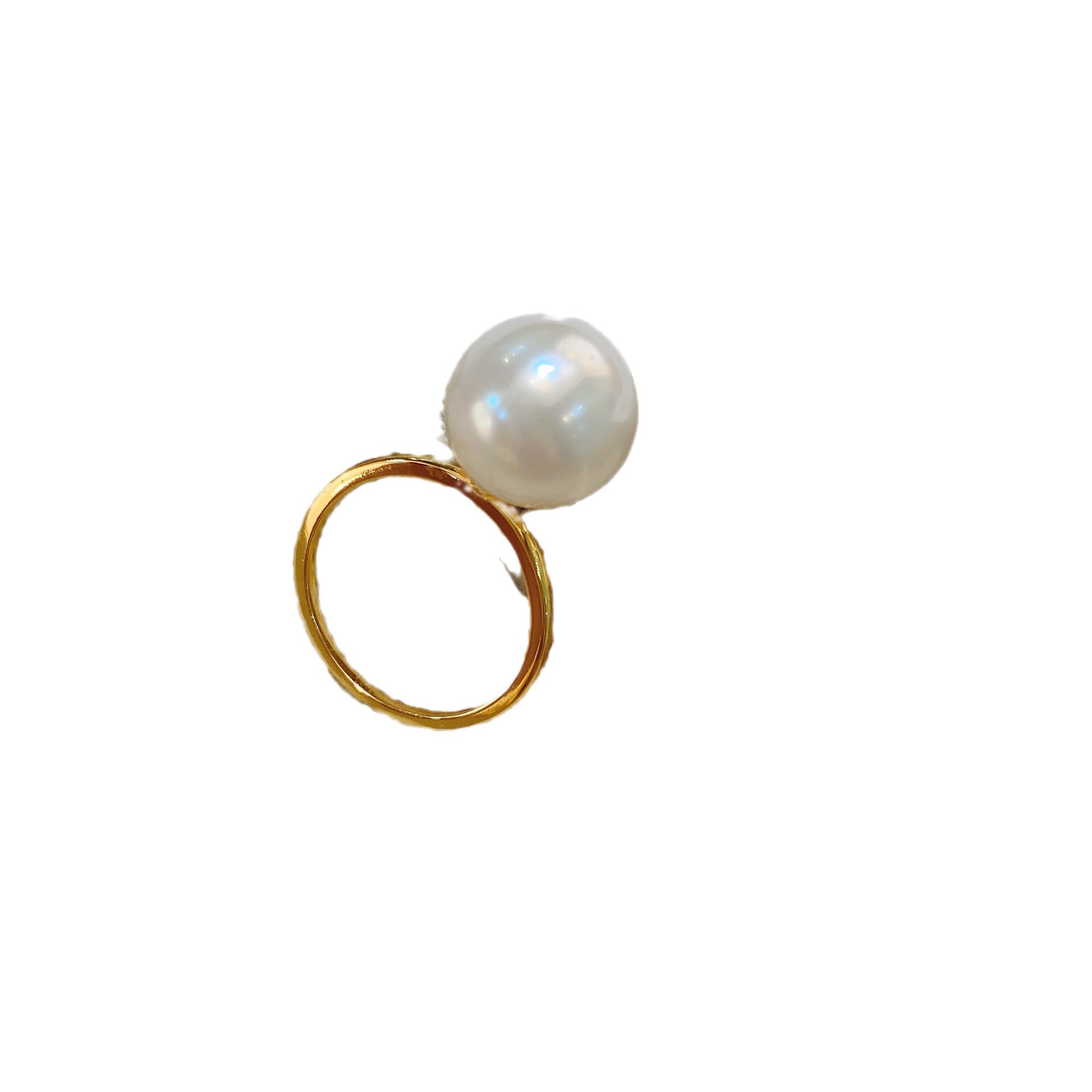 Fashion pearl ring women's niche design 2024 new trendy high-end index finger ring opening adjustable ring