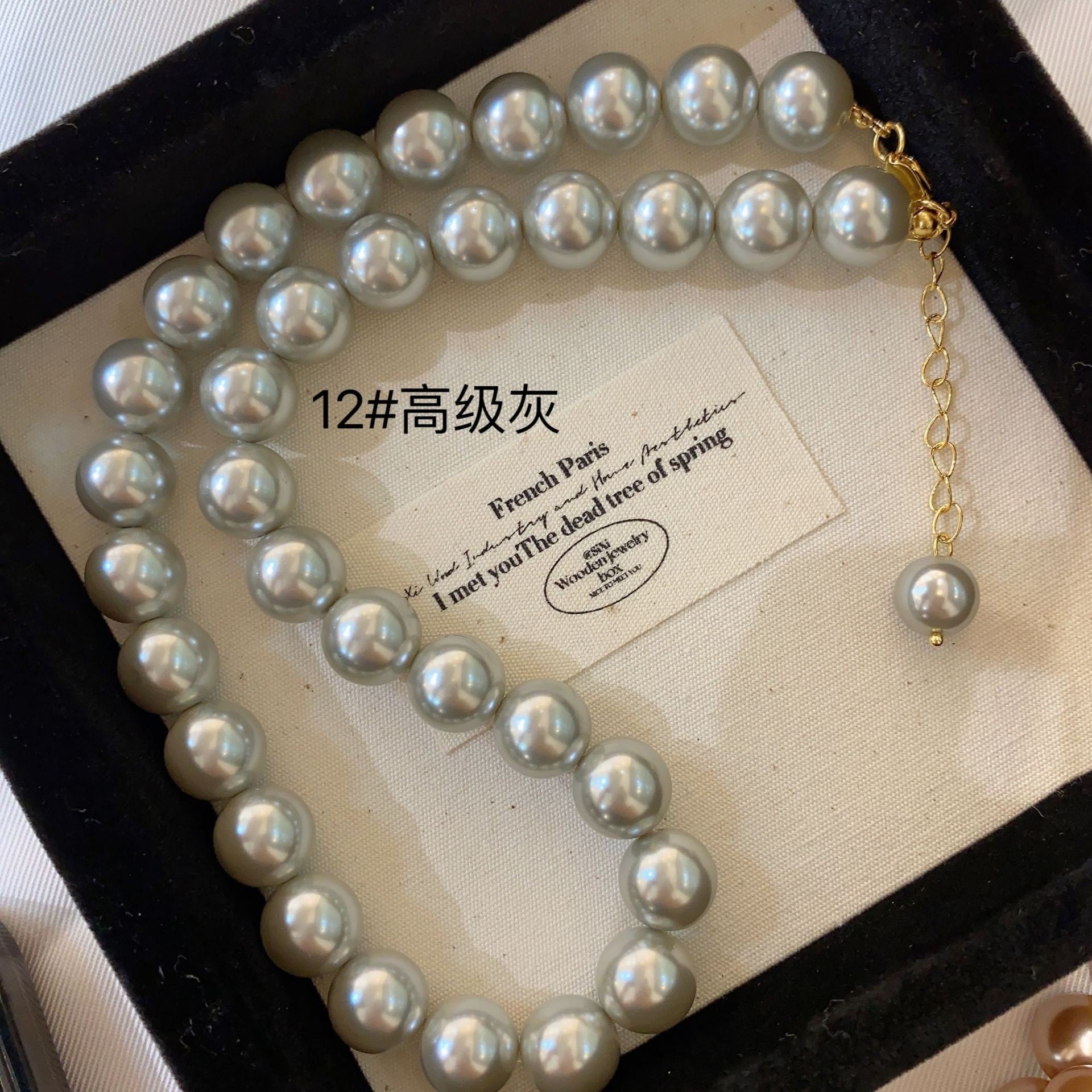 Fashion versatile fever Shijia super bright pearl necklace French ins retro mini neck chain women's summer light luxury niche