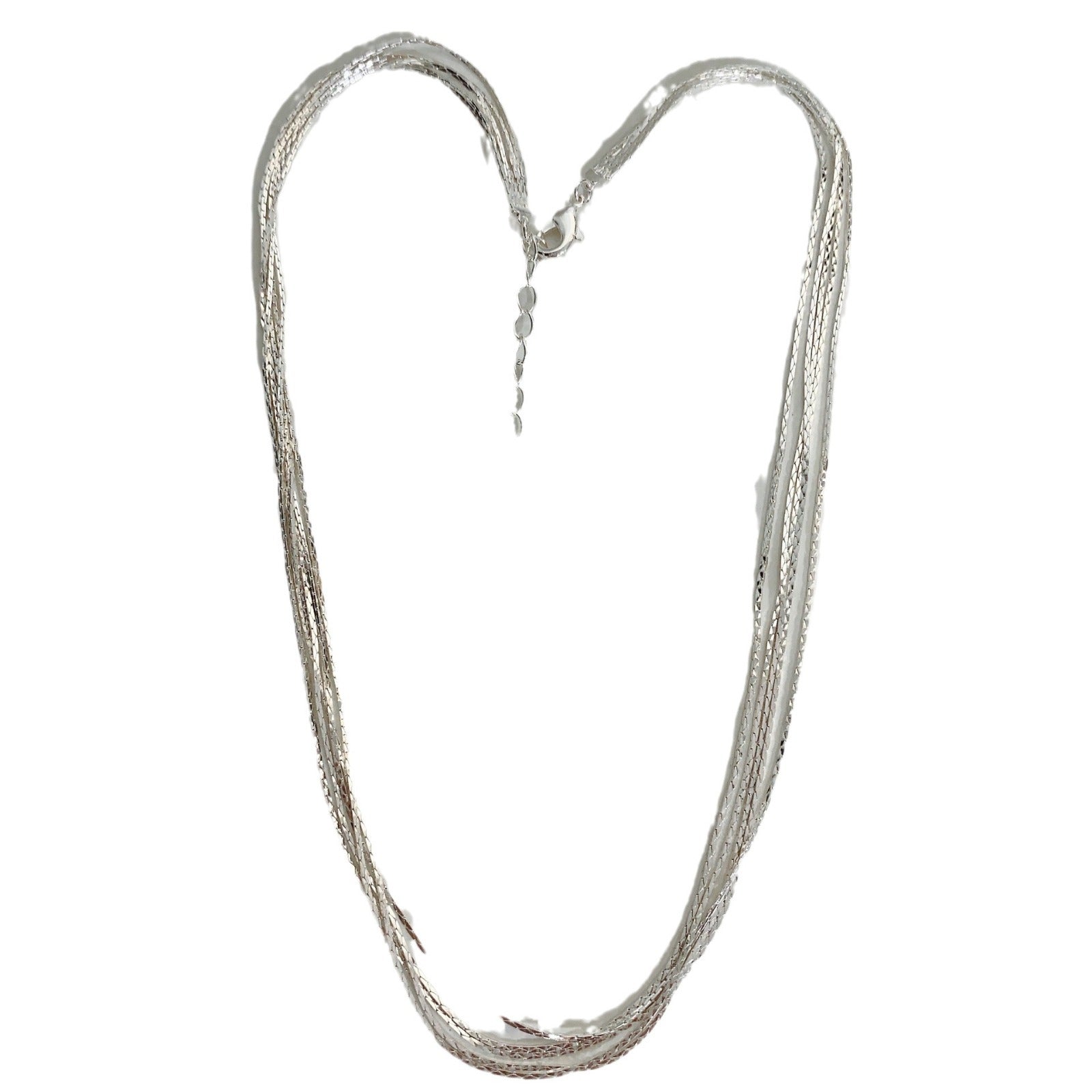 Temperament Fashion Simple Plain Necklace Exquisite Versatile Premium Clavicle Chain 2024 New Multi-layer Snake Bone Chain