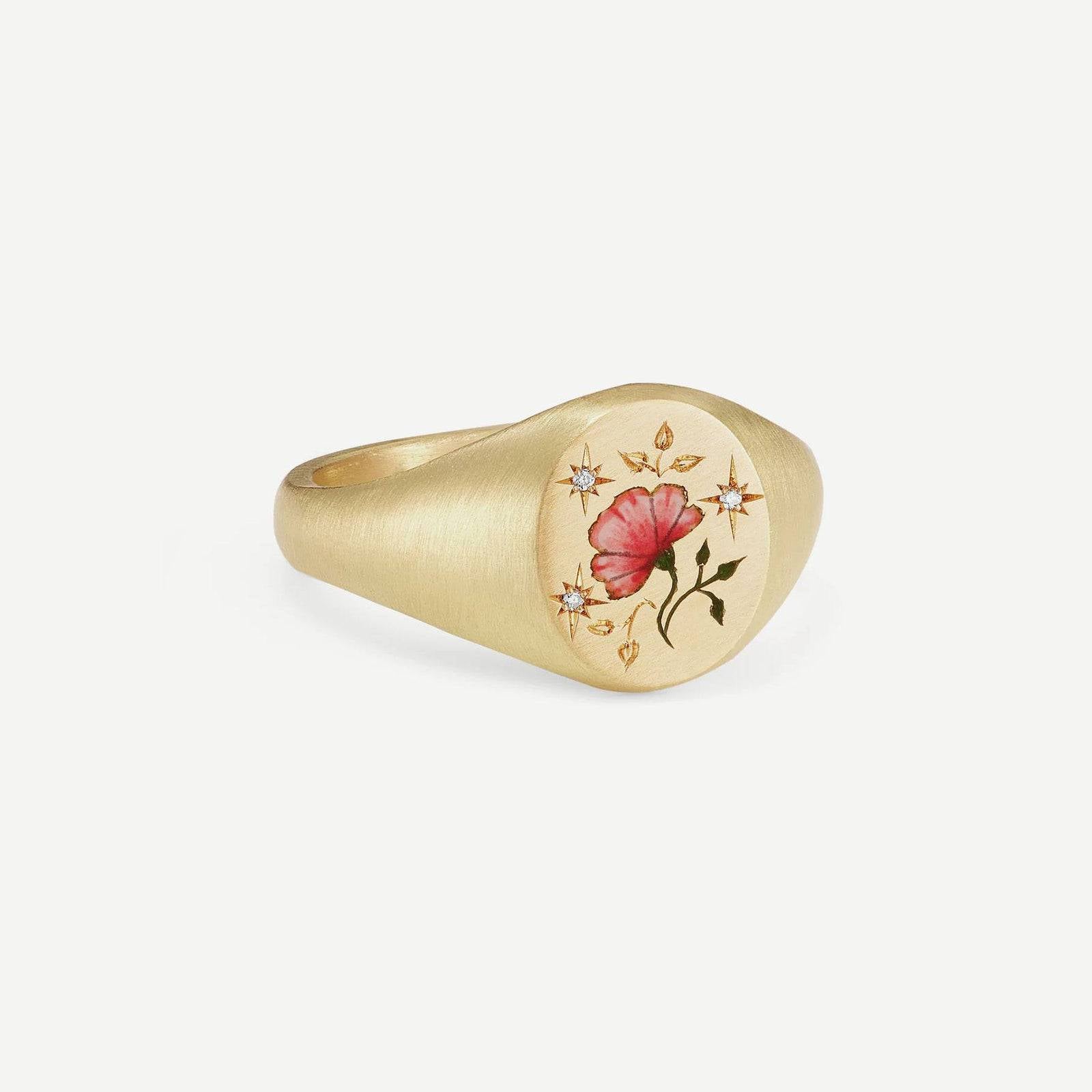 18K gold color fashion popular Valentine's Day love ocean zirconium painted ring