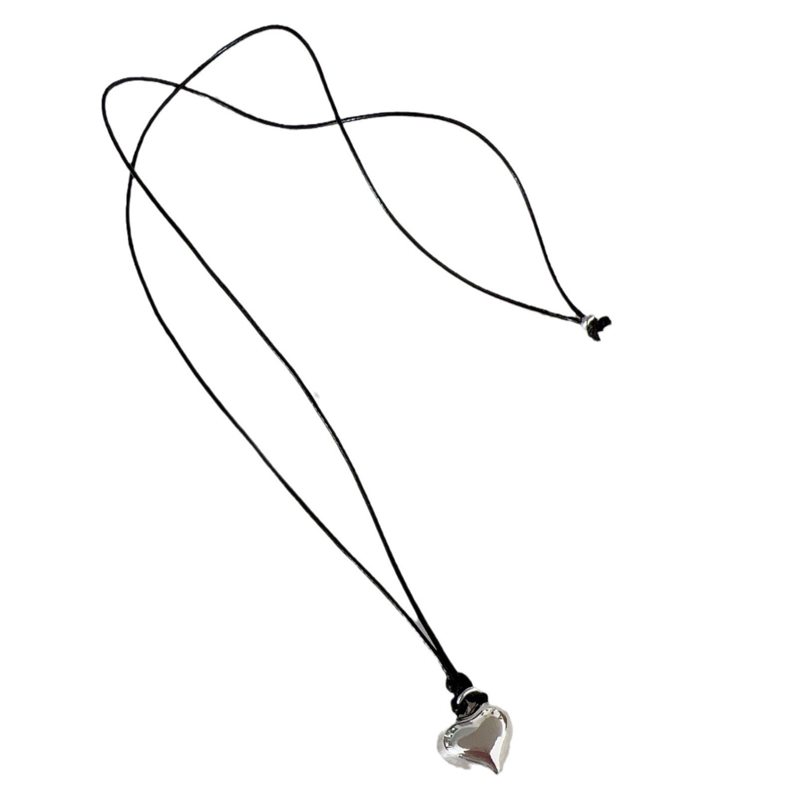 Big love pendant wax thread necklace female, European and American spring and summer new simple and elegant temperament collarbone chain chocker