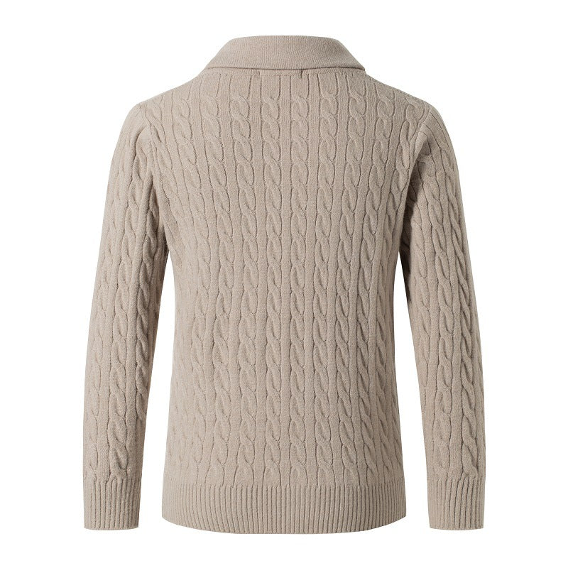 Autumn and winter new twist single-breasted button-down long sleeve thickened cardigan jacket