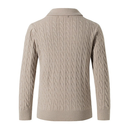 Autumn and winter new twist single-breasted button-down long sleeve thickened cardigan jacket