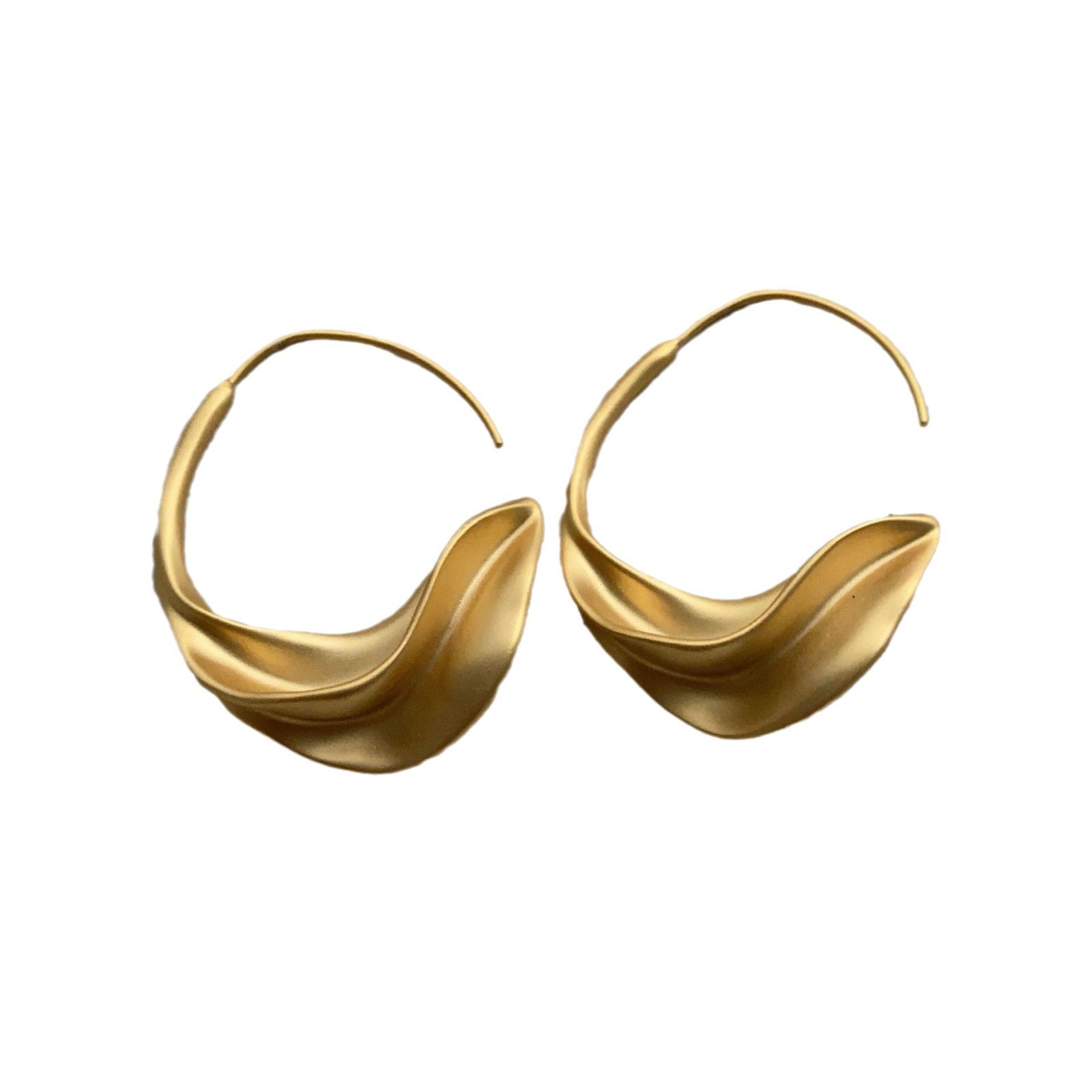 French personality exaggerated gold half arc three-dimensional retro big earrings niche design sense European and American style trendy earrings women