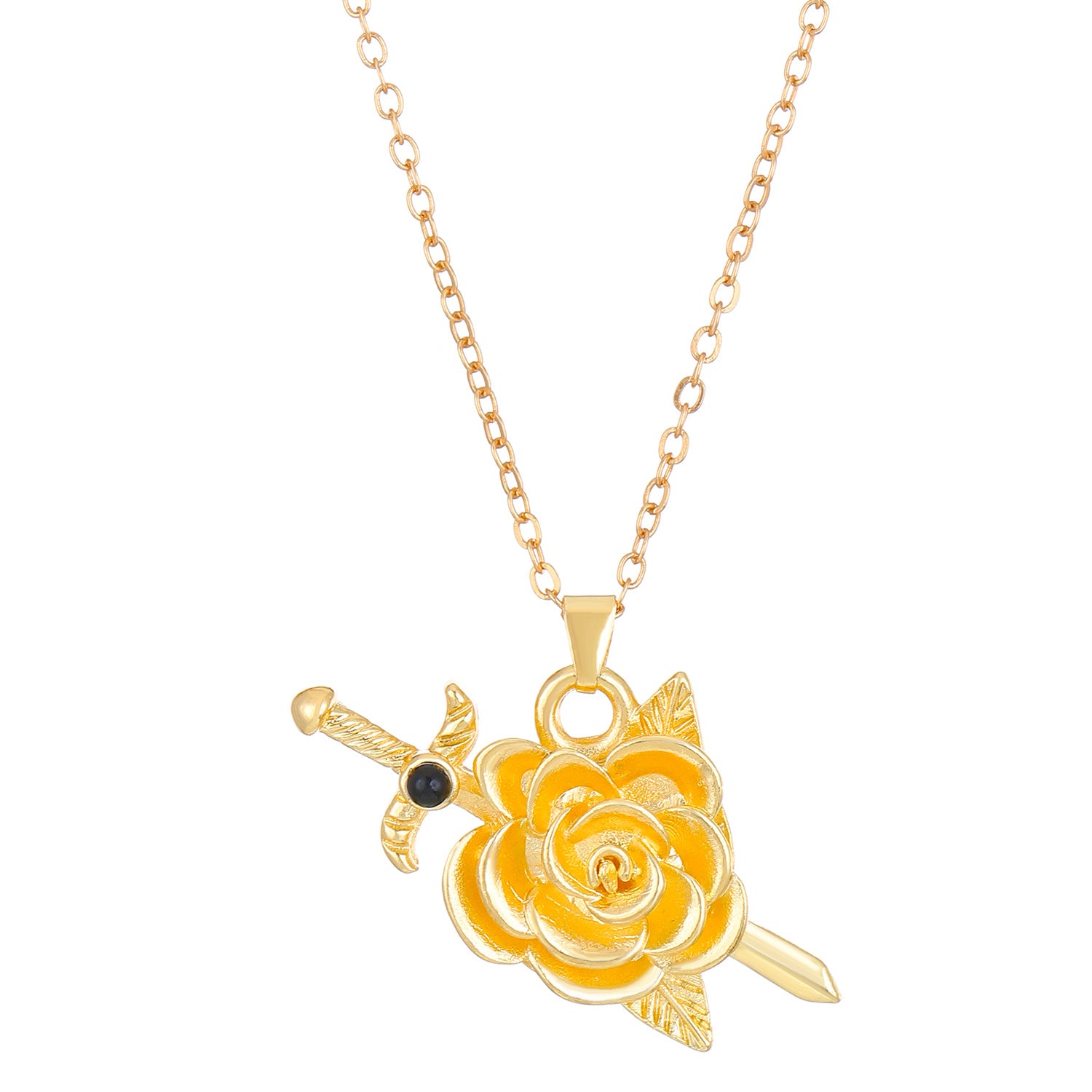 Dark Ins Love Rose Necklace Female Gothic Wrap Flowers Heart Collarbone Chain Valentine's Day