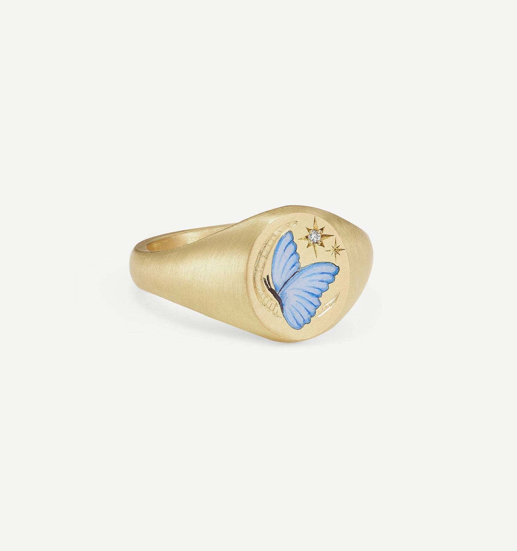 18K gold color fashion popular Valentine's Day love ocean zirconium painted ring