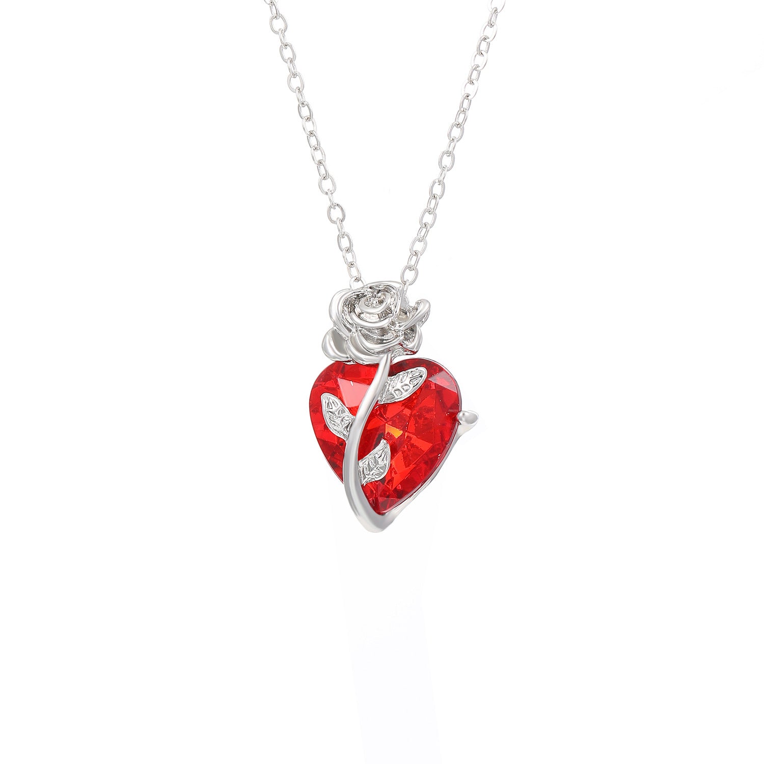 Dark Ins Love Rose Necklace Female Gothic Wrap Flowers Heart Collarbone Chain Valentine's Day