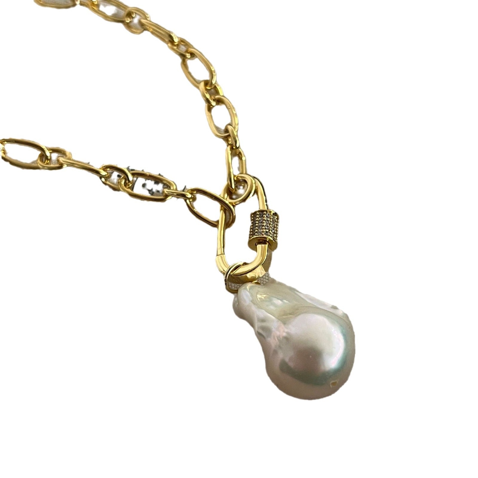 Baroque pearl necklace ins trendy girl new Internet celebrity French temperament long simple retro chain collarbone chain