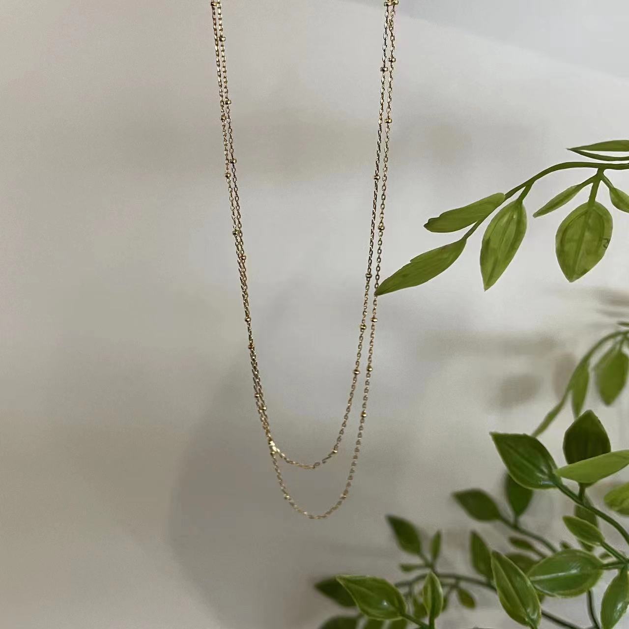 Pearl chain temperament minimalist high-end necklace versatile stack wearing universal collarbone chain niche Spice Girl neck chain