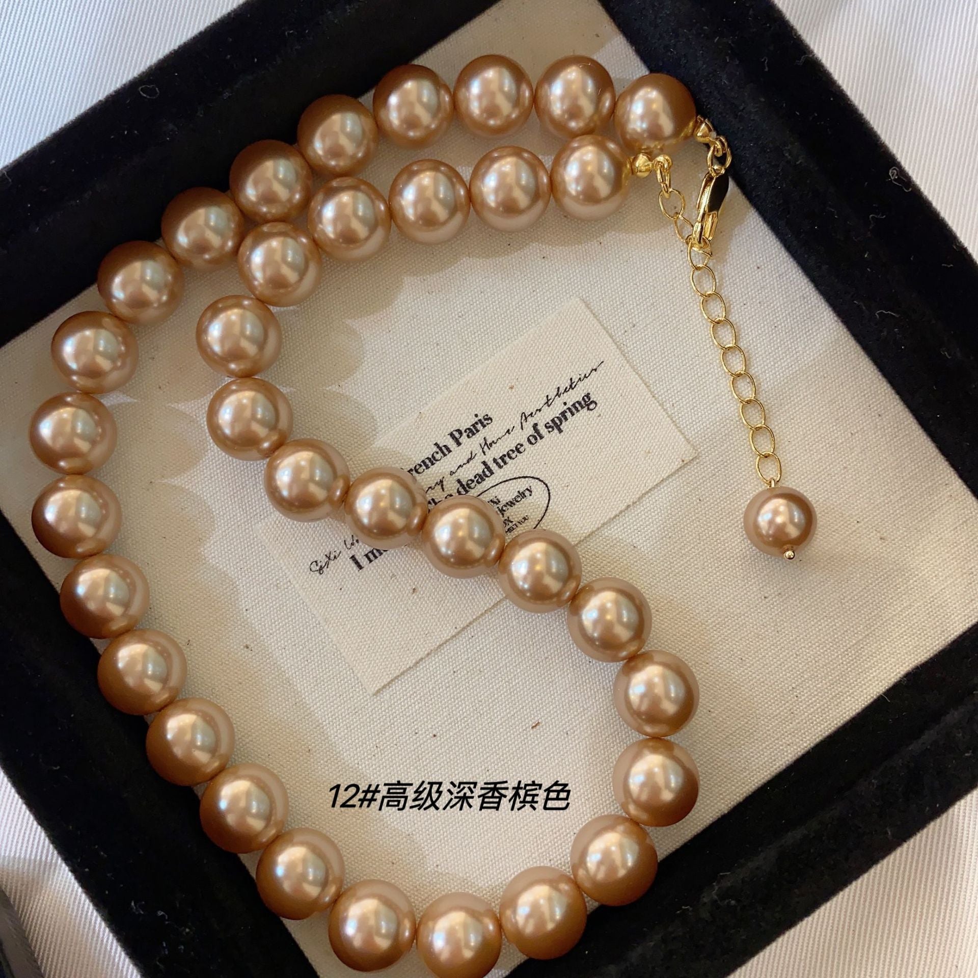 Fashion versatile fever Shijia super bright pearl necklace French ins retro mini neck chain women's summer light luxury niche