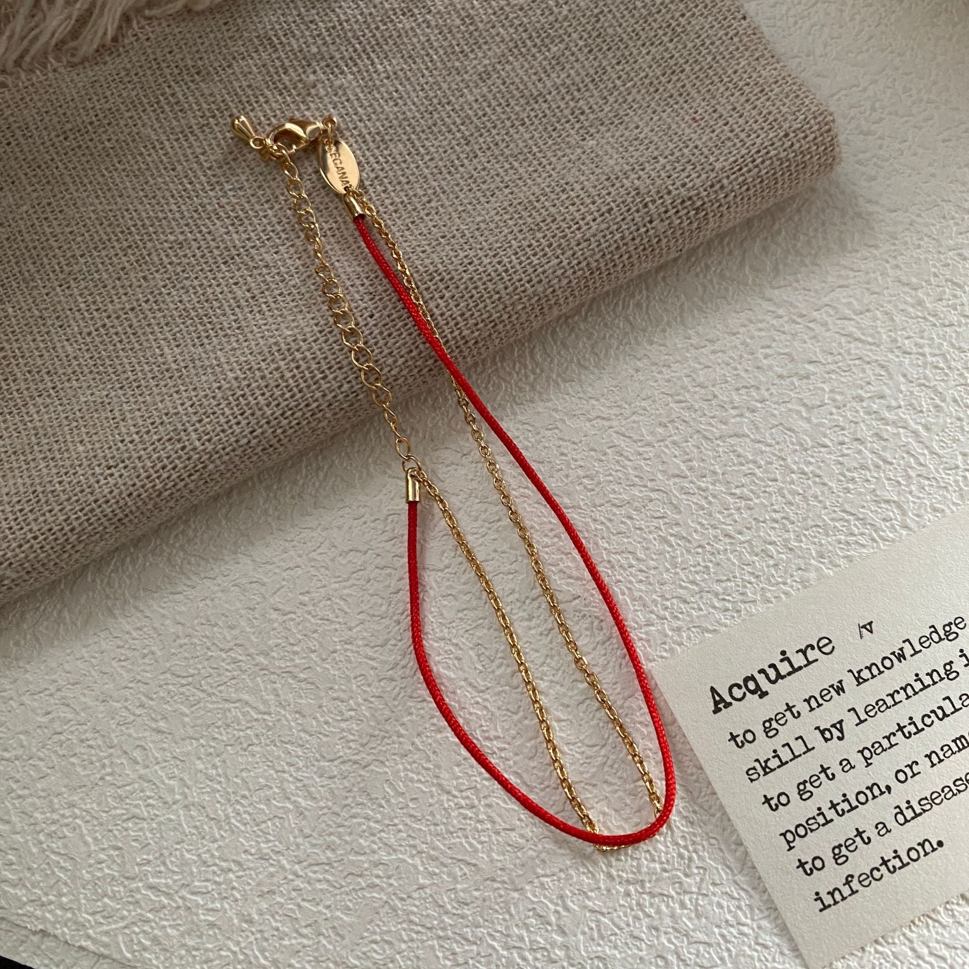 New jewelry New Year's metal copper red series bracelet extension chain design niche versatile red rope bracelet women