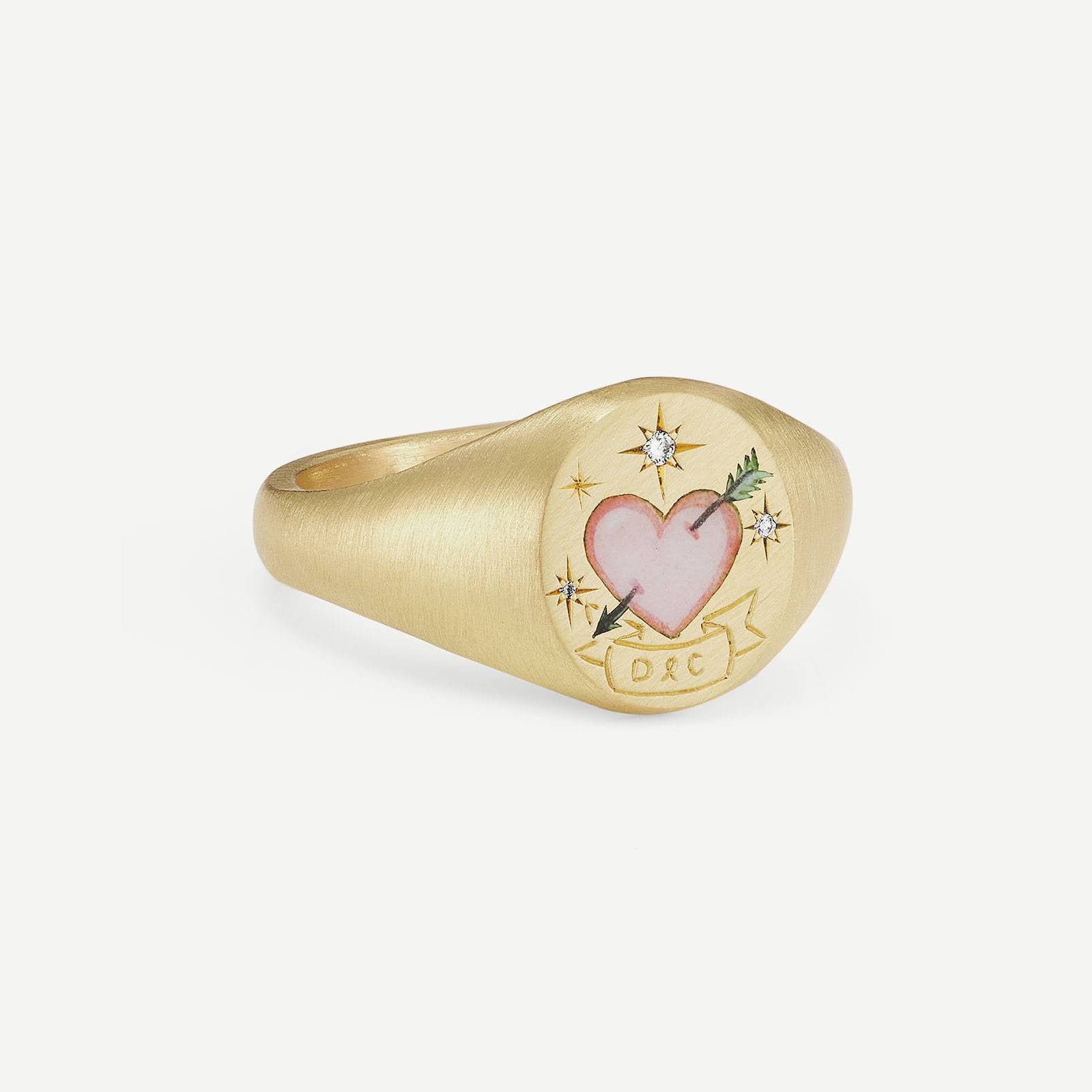 18K gold color fashion popular Valentine's Day love ocean zirconium painted ring