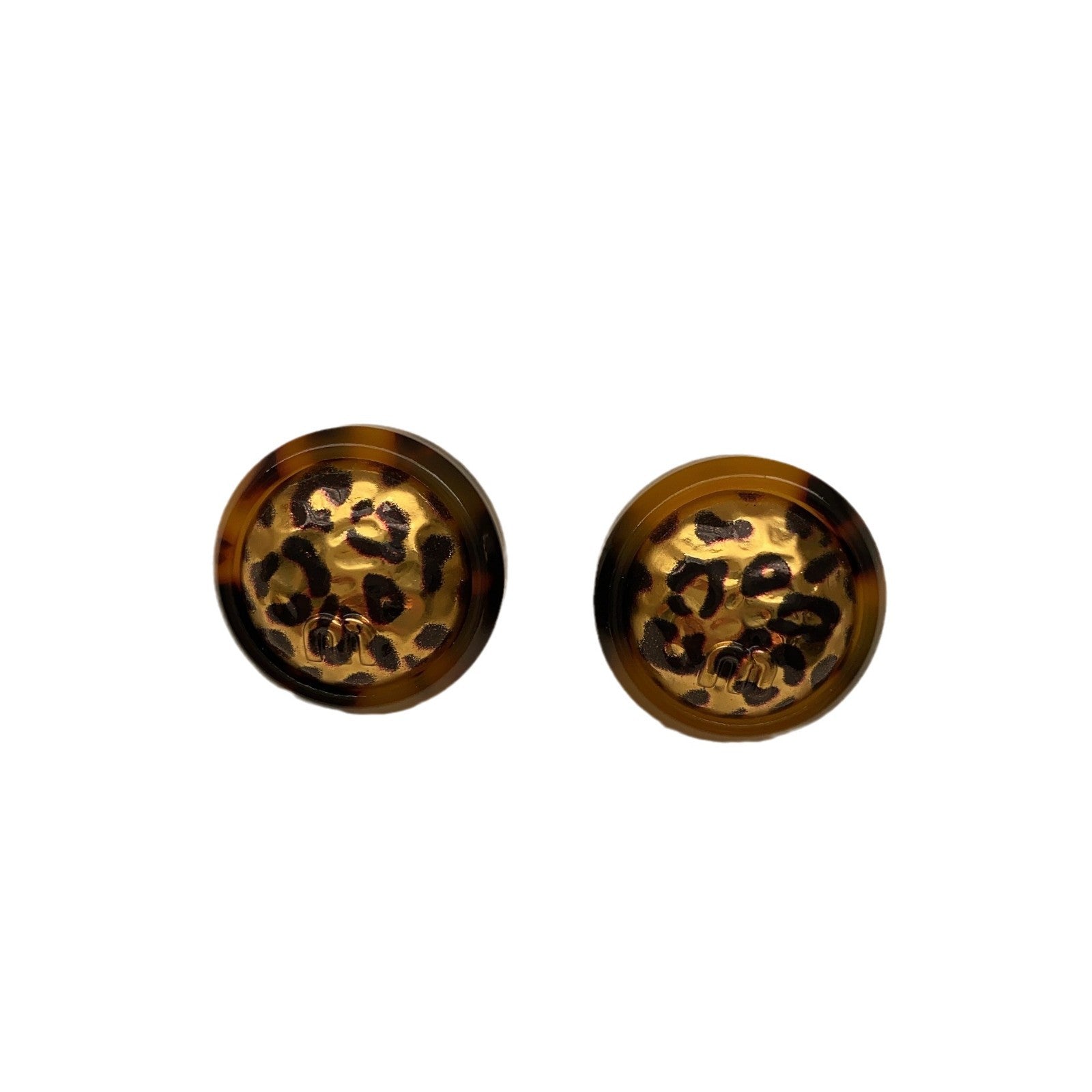 Leopard print resin stud earrings Maillard fashion European and American high-end ball retro autumn and winter atmosphere temperament jewelry women