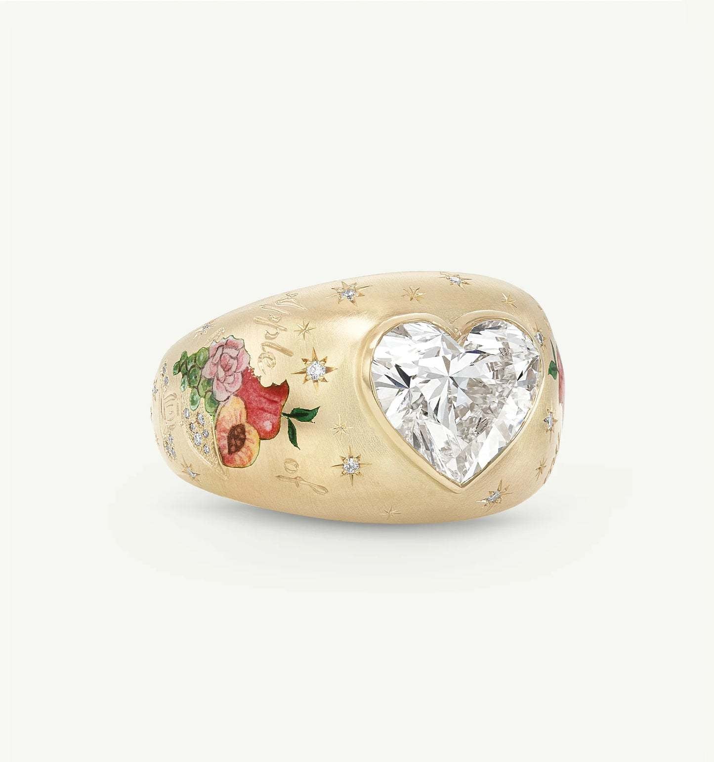 18K gold color fashion popular Valentine's Day love ocean zirconium painted ring