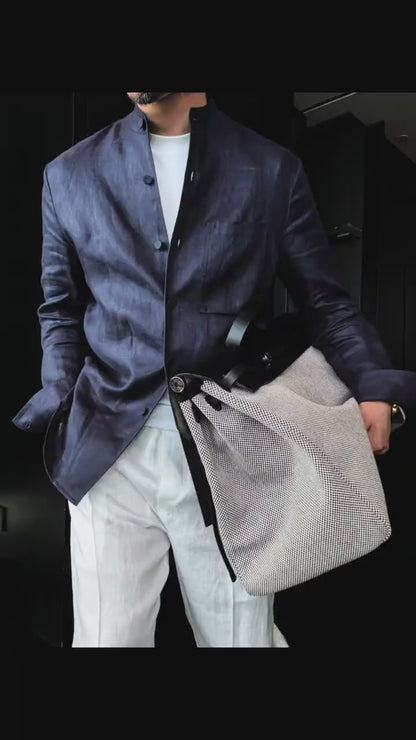 Linen + Old Money Style Wide Collar Coat